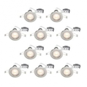 Wickes LED Downlights Brushed Chrome Finish 10 Pack