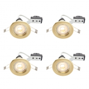 Wickes LED Downlights Brass 4 Pack