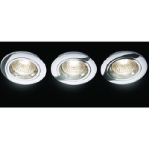 Wickes Fire Rated Fixed Downlight Chrome 3 Pack £4.99