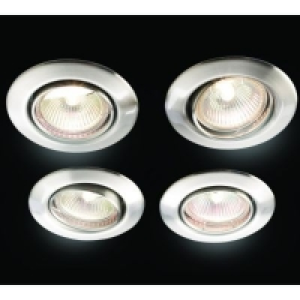 Wickes Halogen Tilt Downlight Brushed Chrome 4 Pack