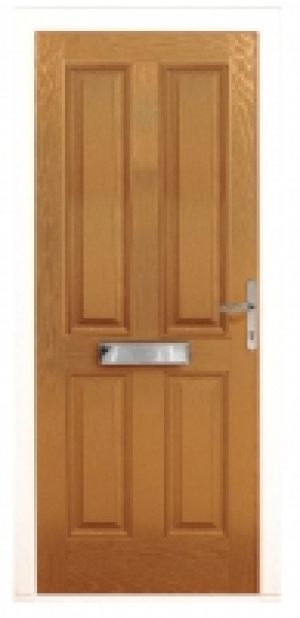 Wickes London Composite Door Oak 4 Panel 2100 x 840mm Left O