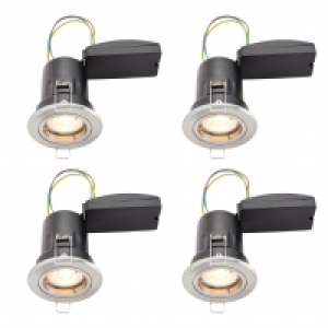 Wickes LED Premium Fire Rated Downlights Brushed Chrome Fini