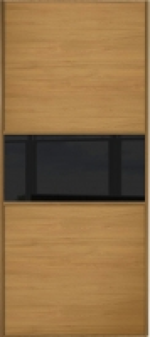 Wickes Sliding Wardrobe Door Fineline Oak Panel & Black Glas
