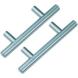 Wickes Monaco Pull T Bar Chrome 64mm 2 Pack