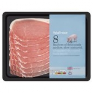 8 Unsmoked Dry Cured Back Bacon Rashers Waitrose £2.32