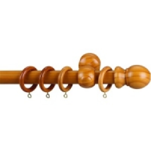 Wooden Curtain Pole Teak Effect 1.5m