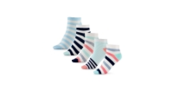 Ladies Stripe-Print Trainer Socks