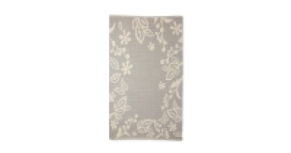 Grey Leaf Border Rug