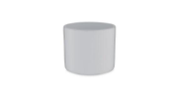 Shiny White Cylinder Ceramic Pot
