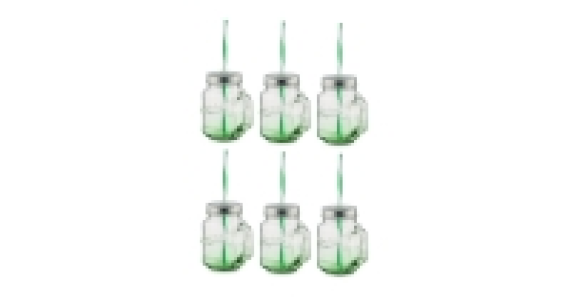 Glass Drinking Jars - 4 Pack