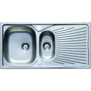 Wickes Luxe 1.5 Bowl Kitchen Sink Stainless Steel