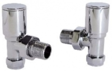 Contemporary Round Angled Radiator Valves - Chrome £30.00