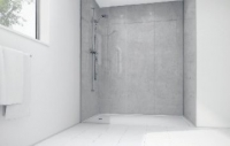 Wickes White Mist Laminate 1700 x 900mm 3 Sided Shower Panel