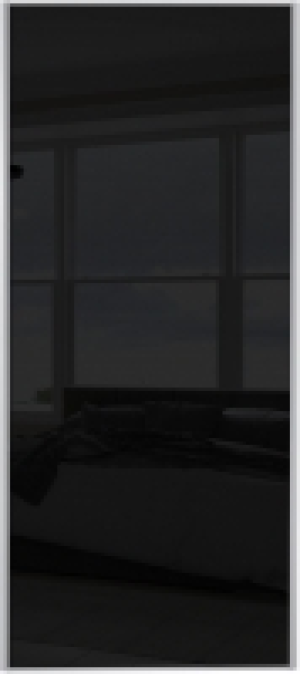 Wickes Sliding Wardrobe Door Silver Framed Single Panel Blac £84.99