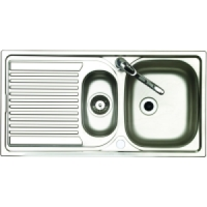Wickes 1 1/2 Bowl Reversible Kitchen Sink with Tap Stainless £87.00