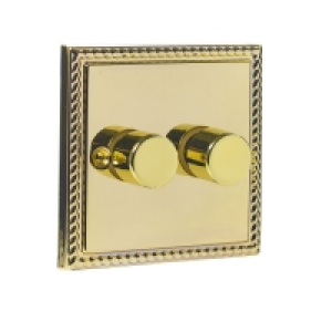Wilko  Wilko Twin 400W Dimmer Brass