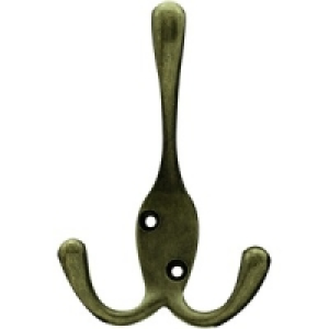 Wickes Three Prong Hook Antique Brass
