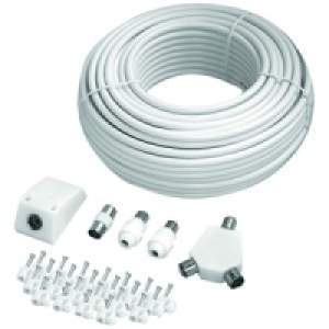 Coaxial TV & Cable Kit 25m