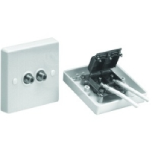 F Satellite Screened Twin Outlet Plate