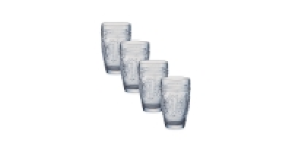 Embossed Clear Water Glasses 4 Pack
