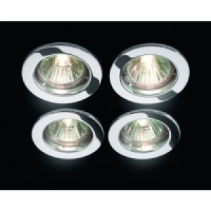 Wickes Fixed Downlight Chrome 4 Pack