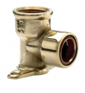 Wickes Copper Pushfit Wall Plate Elbow 1/2 Inch x 15mm
