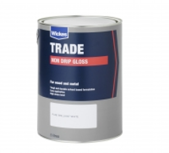 Wickes Trade Non-drip Gloss Paint - Brilliant White 5L
