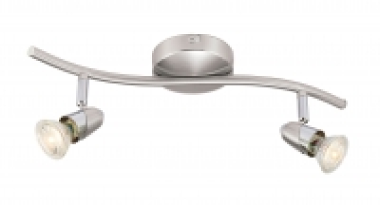 Wickes Bullet LED 2 Bar Spotlight Brushed & Polished Chrome