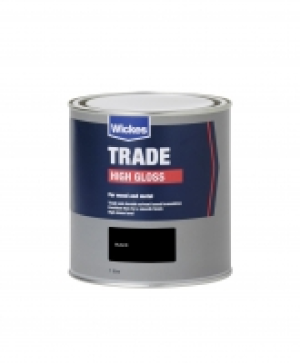 Wickes Trade High Gloss Paint Black 1L