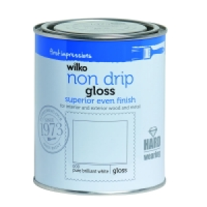 Wilko Non-Drip Gloss Paint Pure Brilliant White 750ml £6.00