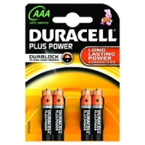 Duracell Plus Power Batteries AAA PK4