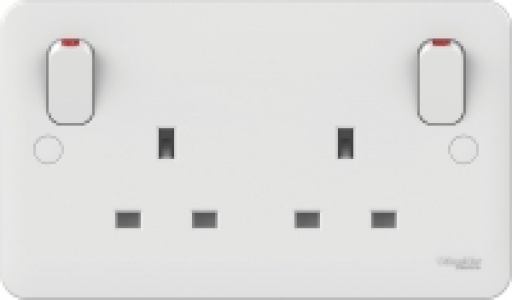 Lisse 13A 2 Gang Double-pole with Outboard Rockers