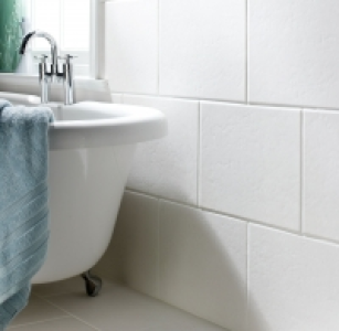 Wickes Travertino Grey Gloss Ceramic Tile 400 x 300mm