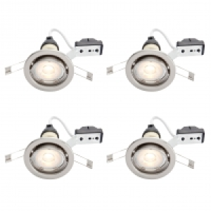 Wickes LED Tilt Downlights Brushed Chrome Finish 4 Pack