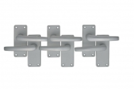 Wickes Contract Straight Latch Handle Set Satin Aluminium 3  £22.56