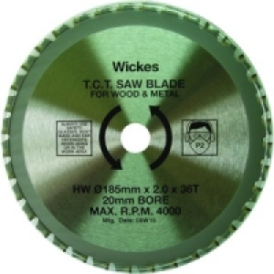 Wickes Universal Wood & Metal Saw Blade 185x20mm 36T