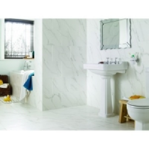 Wickes Calacatta Grey Satin Stone Effect Ceramic Wall & Floo