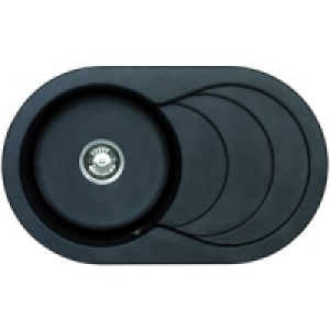 Asterite Oval Single Bowl Sink Black
