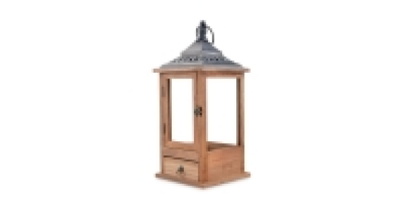 Brown Indoor Wooden Lantern