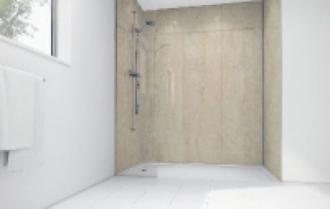 Wickes Travertine Matt Laminate 1700x900mm 2 sided Shower Pa