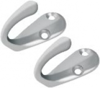 Wickes One Prong Hook Satin Nickel 2 Pack