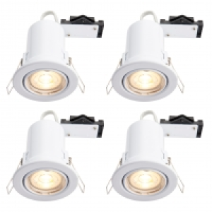 Wickes LED Fire Rated Tilt Downlights White 4 Pack
