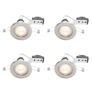 Wickes LED Downlights Brushed Chrome Finish 4 Pack