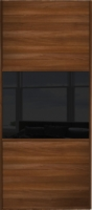 Wickes Sliding Wardrobe Door Wideline Walnut Panel & Black G