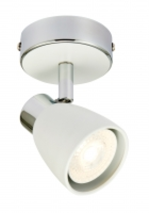 Wickes Major LED Single Spotlight Matt White & Chrome
