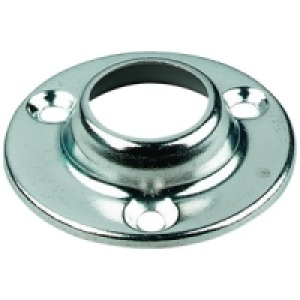 Wickes Wardrobe Rail Heavy Duty Rod Socket Chrome 19mm 2 Pac £4.09