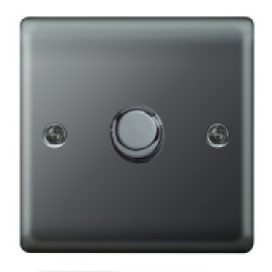 Dimmer Switch 1 Gang 2 Way 400W Black Nickel Raised Plate &pound;11.99