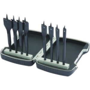 8 Piece Flat Wood Bit Set In Metal Case