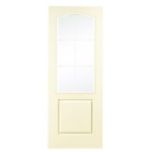 Wickes Calcot Internal Moulded Door White Glazed Primed 2 Pa