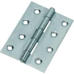 Wickes Butt Hinge Chrome Plated Steel 102mm 3 Pack